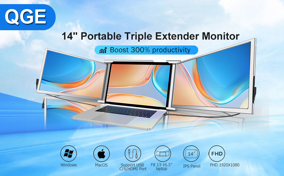 1-portable monitor for laptop screen extender laptop portable monitor triple monitor for laptop-1A