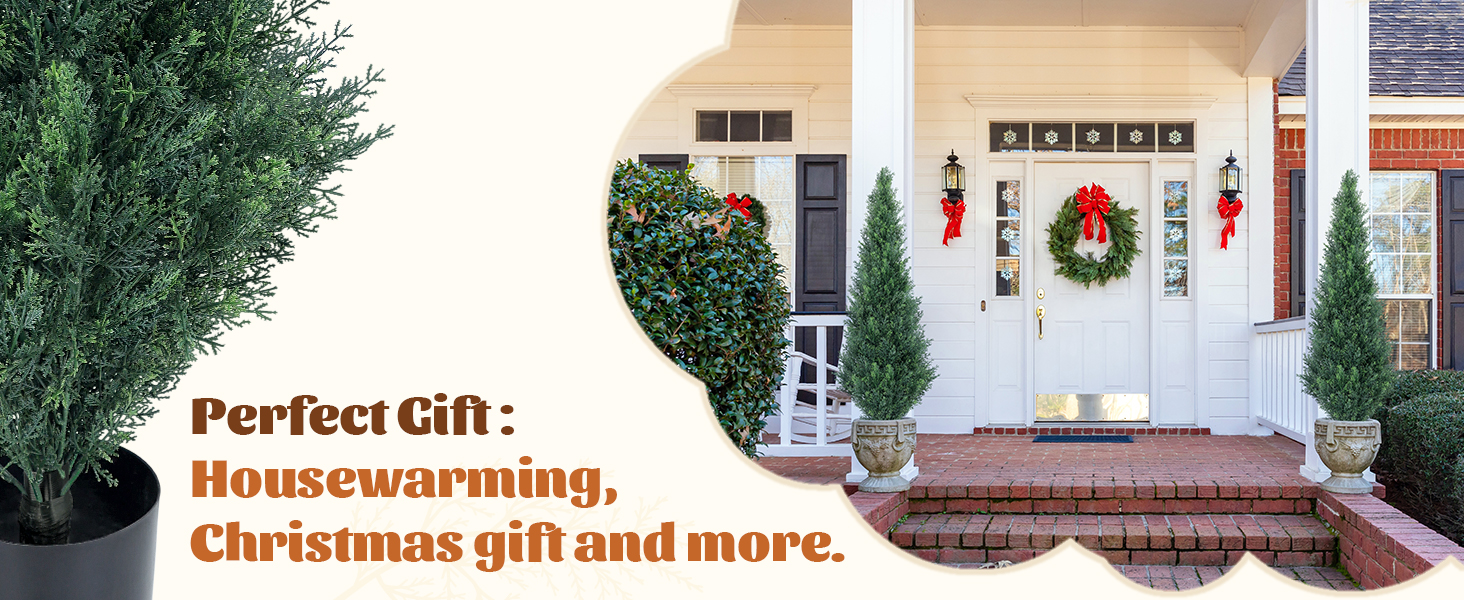 tall christams tree Set of 2 Lasting Home Doorway Front Porch Decor UV Protection