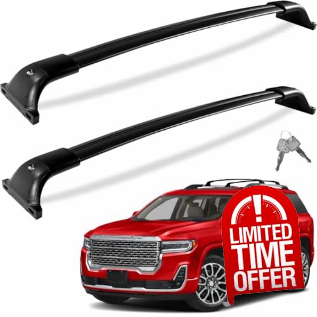 Lockable 260lbs Cross Bars Roof Racks Compatible with GMC Acadia 2017 2018 2019 2020 2021 2022 2023