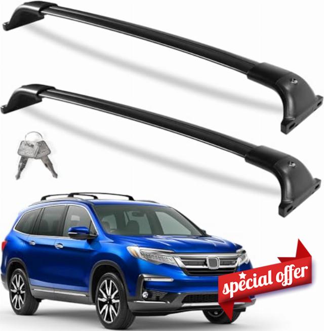 260lbs Lockable Roof Rack Cross Bars Compatible with Honda Pilot 2016-2022 with Flush Rails