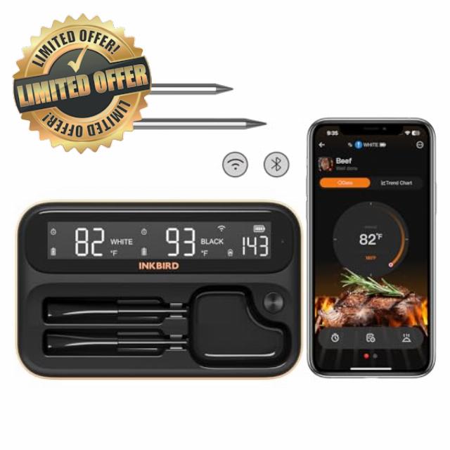 Inkbird 5G WiFi Wireless Meat Thermometer for BBQ/Gril/Oven/Smoker/Rotisserie