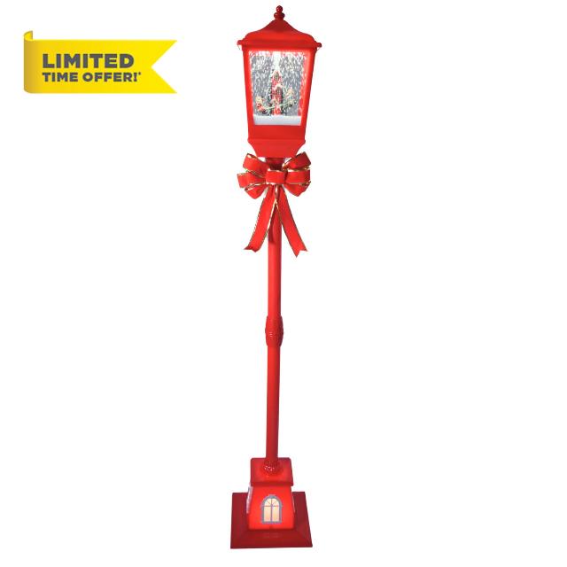 Christmas Snowing Street Lamp- Snowing Street Lights- Christmas Lamp Post Outdoor and Indoor- Lighted Christmas Lantern. Musical Snow Lantern- Christmas Musical- Snowman Lamp Post. 53.2 Inch.