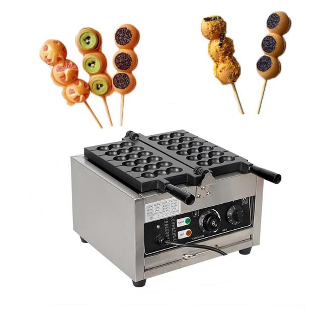 Commercial Electric Bubble Skewer Waffle Ball Machine 6-Grid Nonstick Waffle Balls Maker Iron Stainless Steel Belgium Waffle Ball Stick Maker 110V 1500W