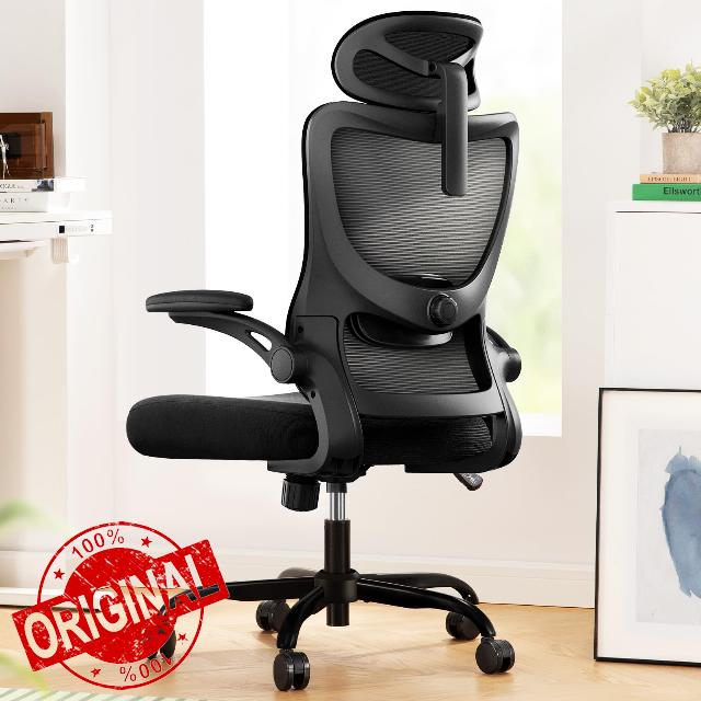Marsail Ergonomic Office Chair: Office Computer Desk Chair with High Back Mesh and Adjustable Lumbar Support Rolling Work Swivel Task Chairs with Wheel 3D Armrests and Headrest