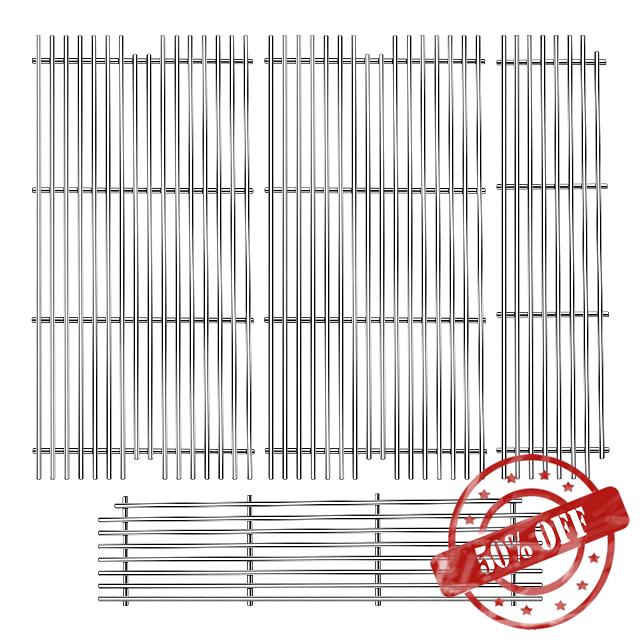 2 Pack 54911 Cooking Grid with 2 Pack 54921 Grill Grates Replacement for Viking VGBQ 30 Inch T Series VGBG 41 Inch T Series VGBQ 53 Inch T Series