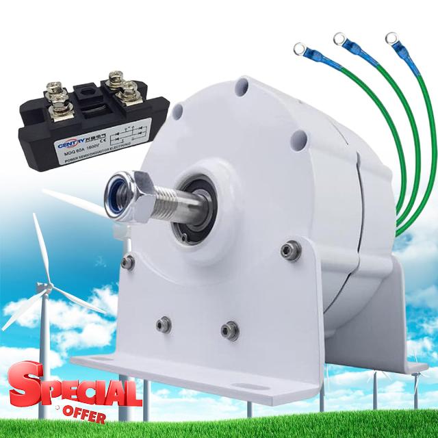 12000W 12V 24V 48V Low RPM Permanent Magnet Generator with DC Controller 3 Phase Gearless Permanent Magnet Generator for Wind Turbine Generator Water Turbine