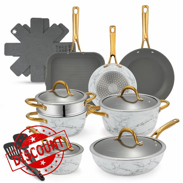 16Pcs Nonstick Cookware Sets