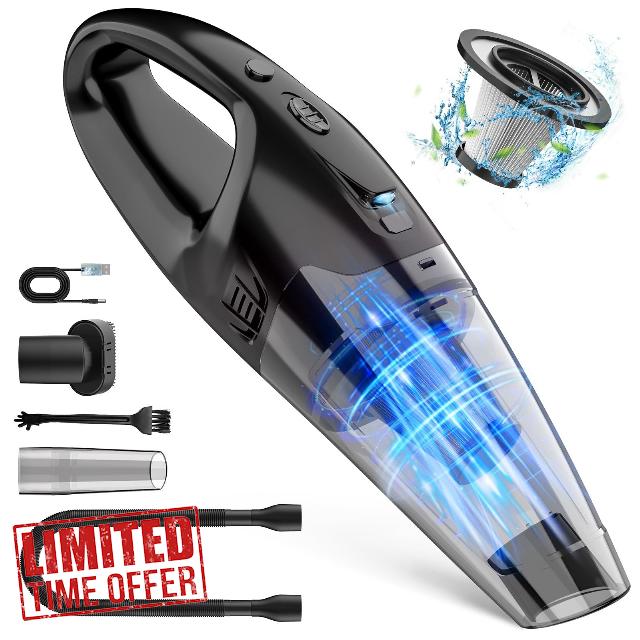 Handheld Vacuum Cordless Rechargeable 3-in-1