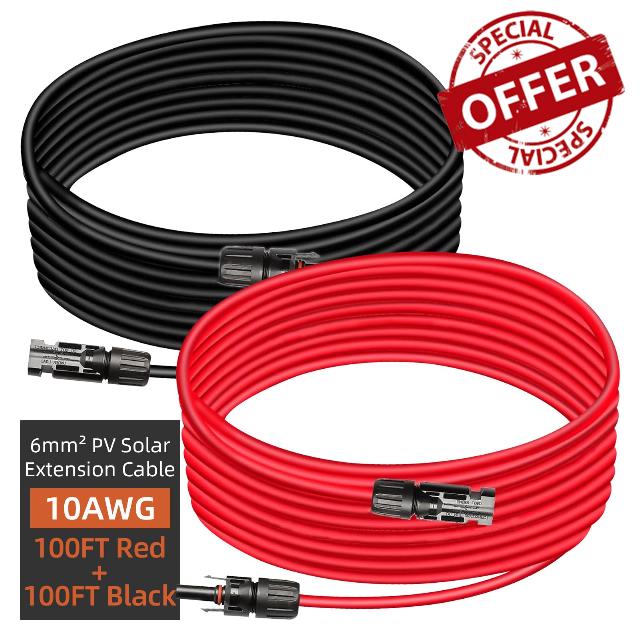 100FT 10AWG Solar Panel Extension Cable