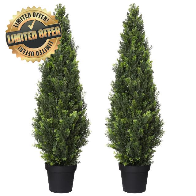 4FT Tall Topiary Cedar Artificial for Outdoor