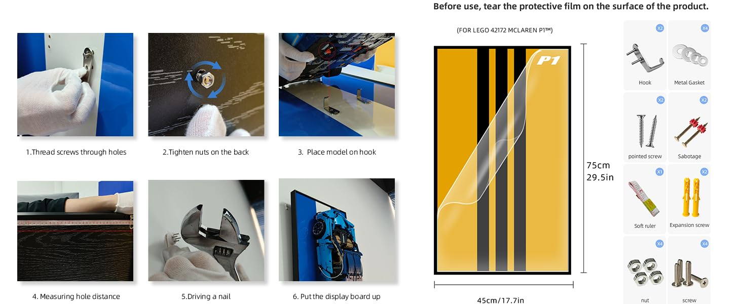 Display Wallboard for Lego Technic McLaren P1 42172 Hypercar 1:8