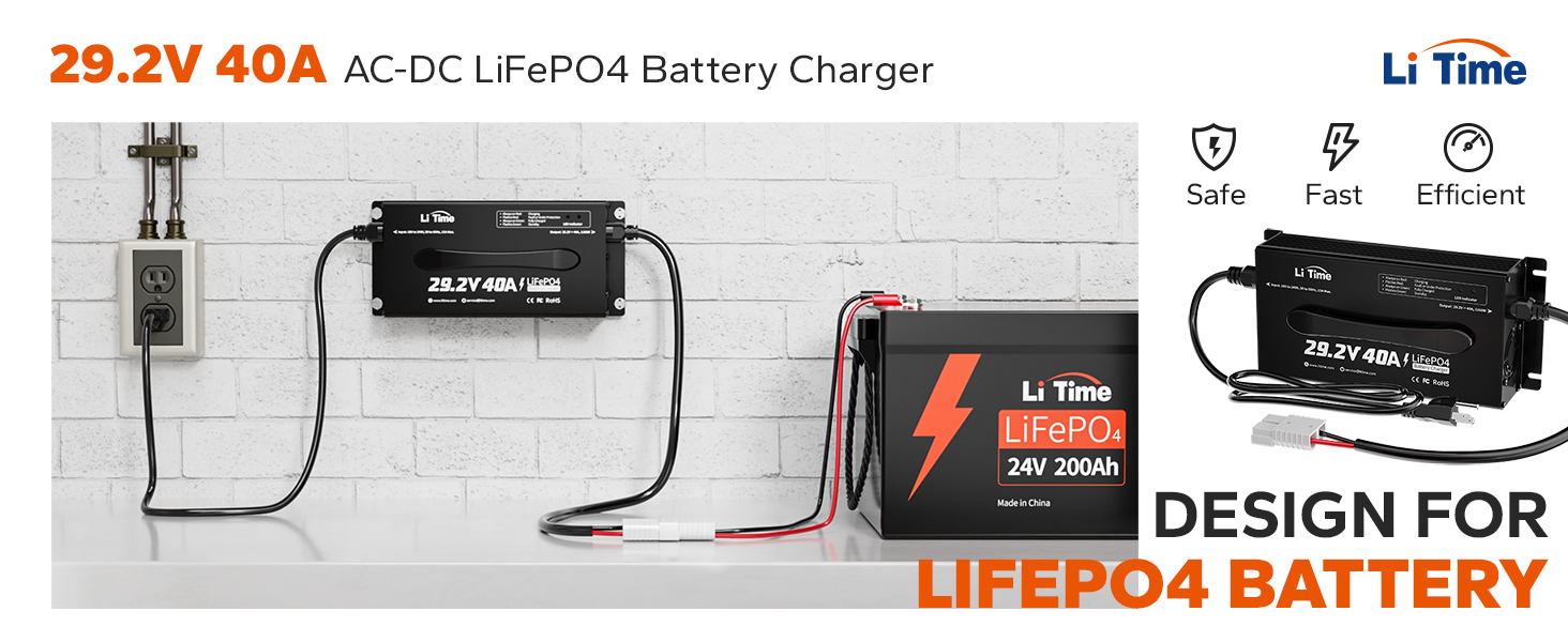 High-Efficiency Charger for 24V LiFePO4 Batteries