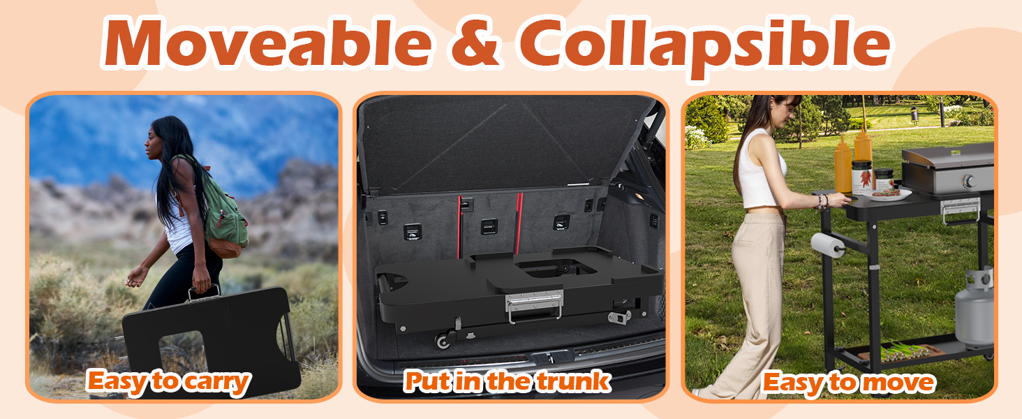 Portable Outdoor Grill Table for Blackstone Electric Griddle Stand