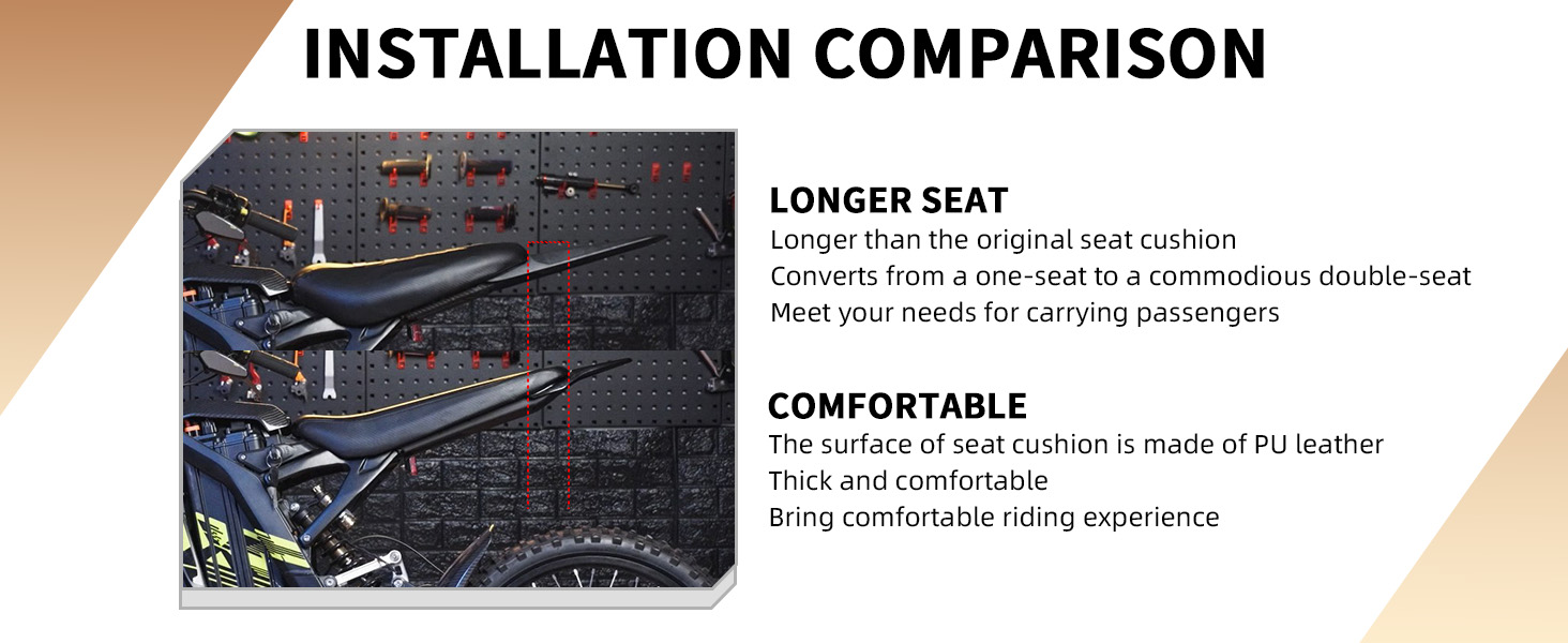 extended seat cushion kit for surron light bee