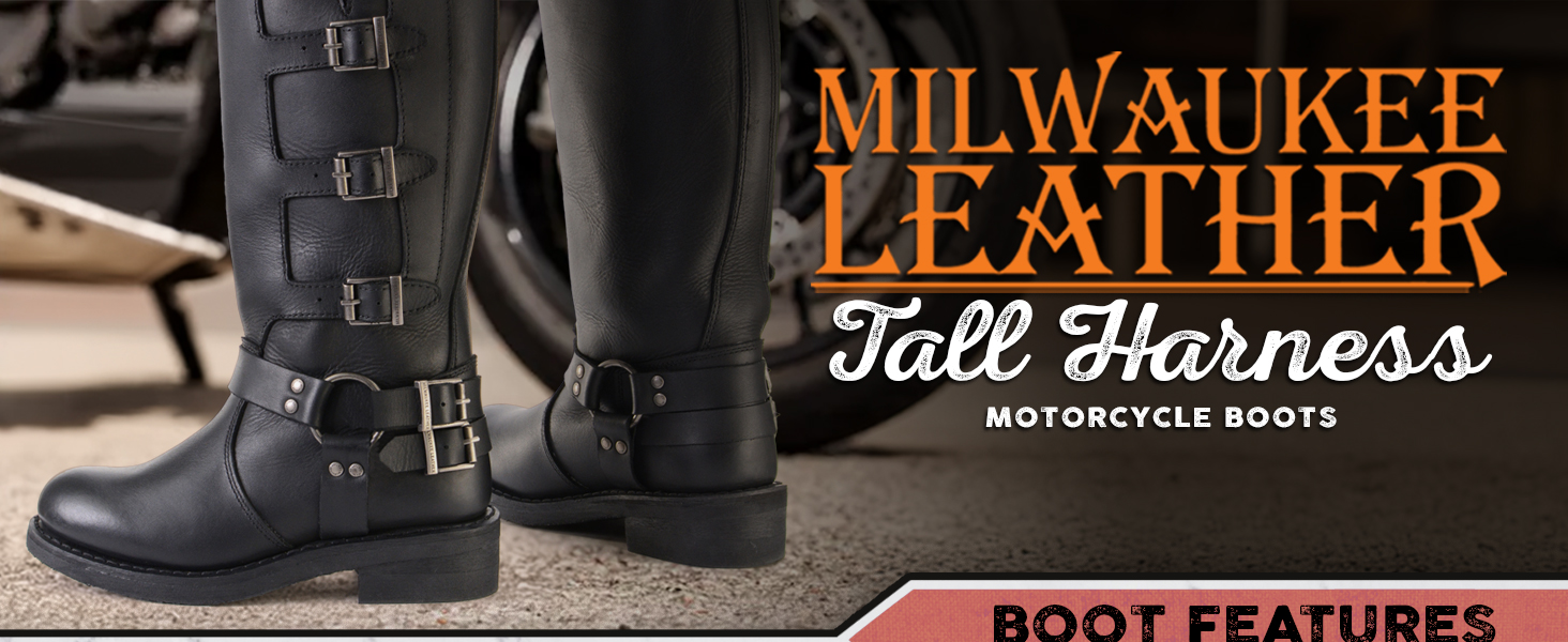 milwaukee leather boots girls woman womens biker motorcycle shoes water proof resistant