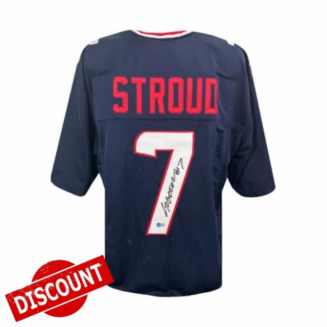 CJ Stroud Autographed Houston Custom Navy Football Jersey - BAS