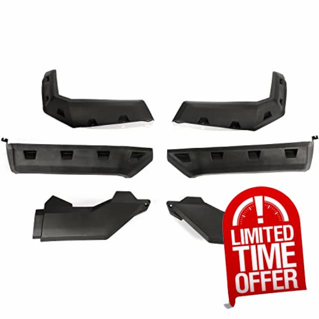 ECOTRIC Extended Fender Flares Compatible with 2016-2024 Can-Am Defender HD 5/ HD 7/ HD 8/ HD 10 MAX 6Pcs UTV Mud Guards Flap Set Front & Rear Kit Mud Guards Splash Shield Guards 715006821 715002424
