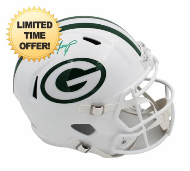 Brett Favre Autographed/Signed Green Bay Speed Full Size Alternate White 2024 Helmet
