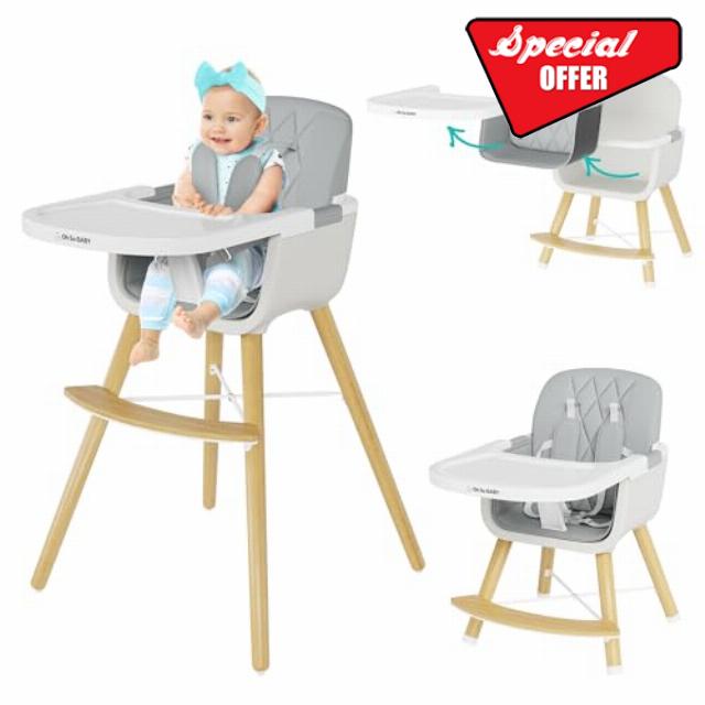 3-in-1 Wooden High Chair – Baby High Chair