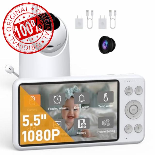 Baby Monitor 5.5" Dual 1080P of PTZ Camera and Monitor