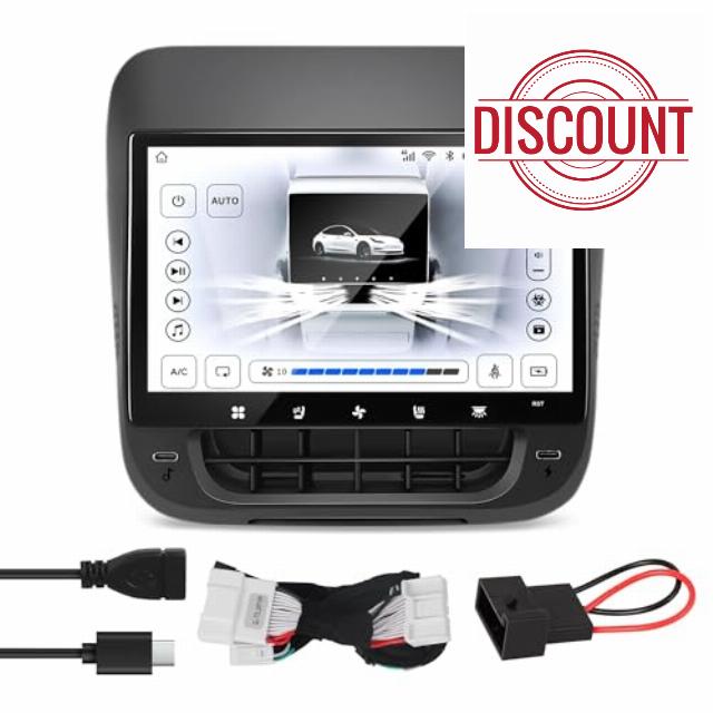 Aekegrep-Tesla Rear Screen for Tesla Model 3 2017-2023 and Model Y 2019-2023 7.2-inch IPS Touch Screen with AC Control for seat Heating and air Conditioning Temperature Mediation.