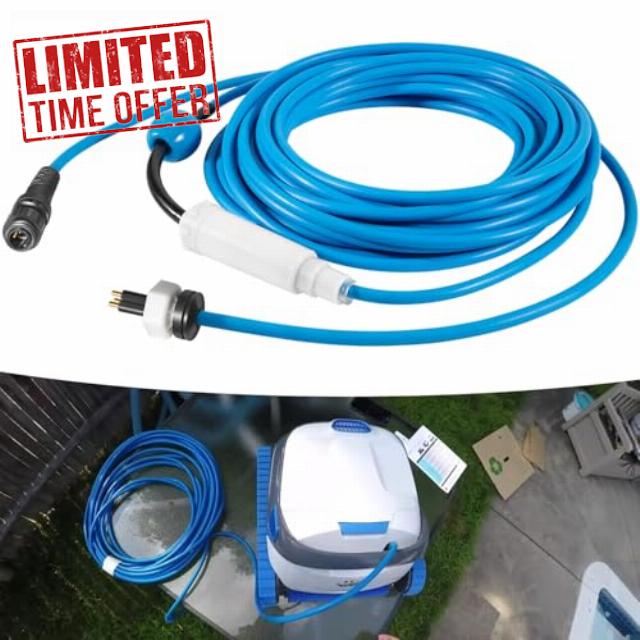 99958906-DIY 18M/60FT Blue 3-Wire Cable with Swivel for Tangle-Free Operation with Wi-Fi/Bluetooth for Dolphin Pool Cleaners Active 30