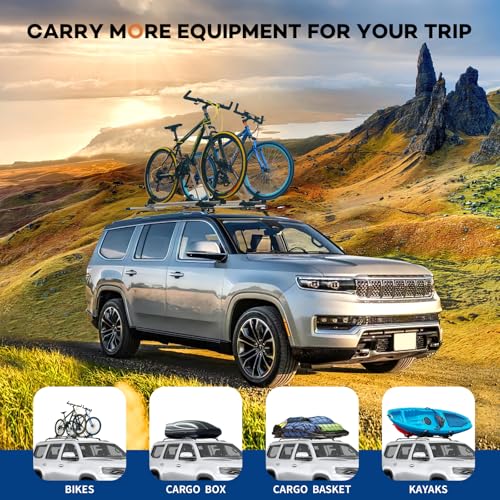 Heavy Duty 220lbs Aluminum Roof Rails Crossbars Cargo Canoe Black Rooftop