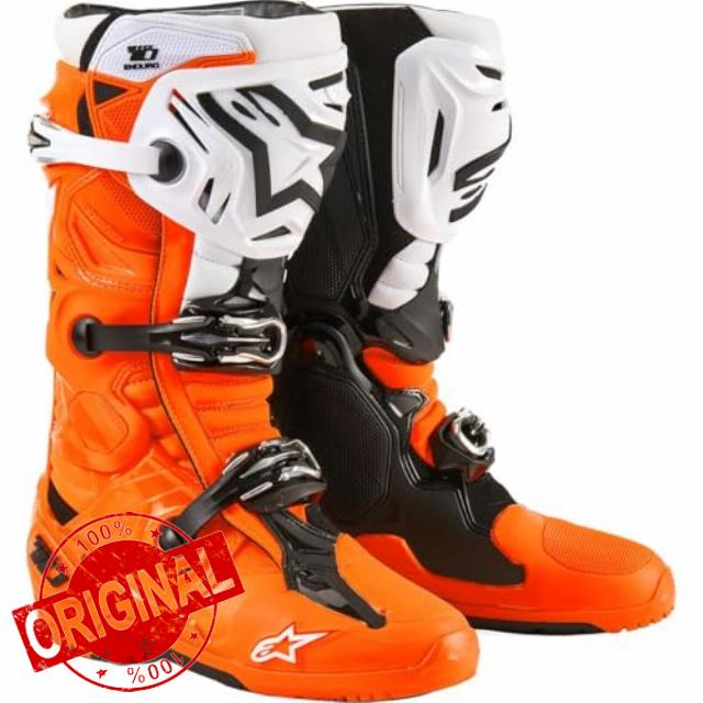 Alpinestars Tech 10 Enduro MX/Off Road Boot (Orange Fluo/Black/White
