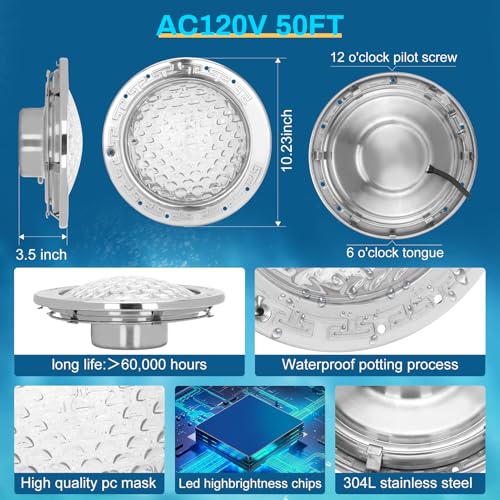 10 Inch RGBW Led Pool Lights