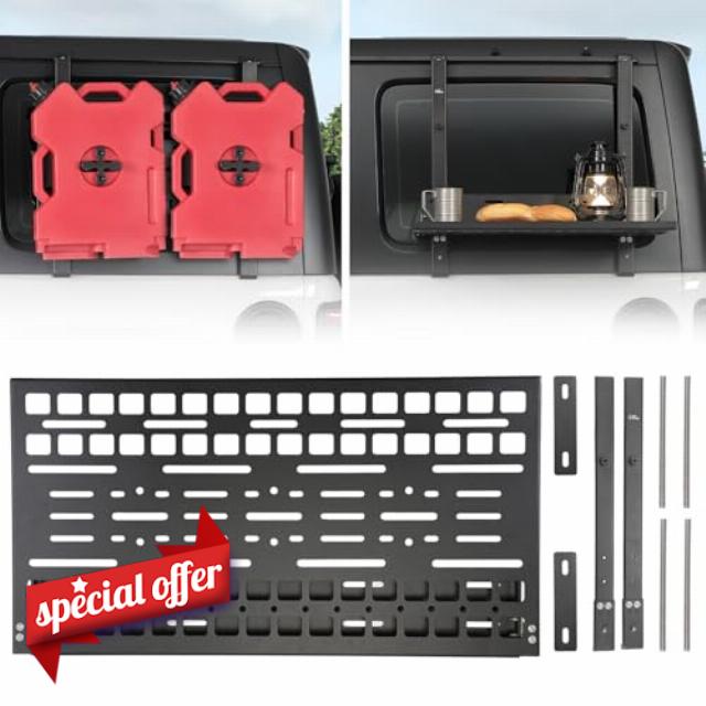 JOYTUTUS Rear Window Storage Molle Panel Kit Compatible with Wrangler JL JLU 2018-2024(Hard Top Only)