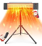 VAGKRI Outdoor Heaters, 1s Heating Carbon Infrared Patio Heaters With Remote, 9 Heat Levels, 24H ...