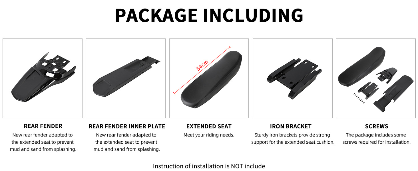 extended seat cushion kit with fenders for surron light bee