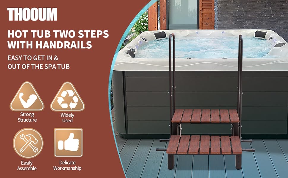 hot tub steps with handrail