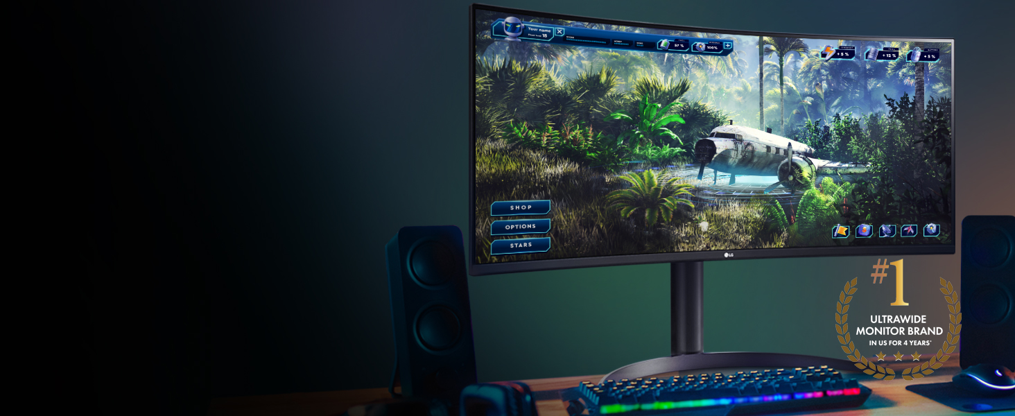 34'' Curved UltraWide QHD HDR FreeSync Premium Monitor with 160Hz Refresh Rate