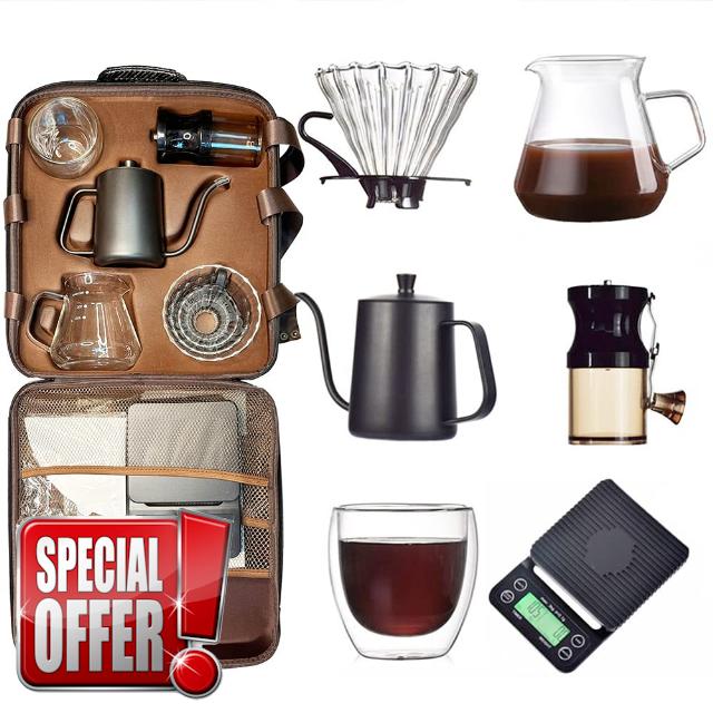 DV&DS V60 Coffee Travelling Set-Include Coffee Scale Glass Driper