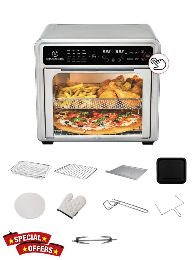 30QT French Door Air Fryer Oven | 20-in-1 Multi-Function Convection Oven with Automatic Touch Door
