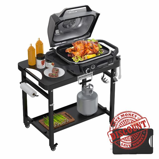 Portable Outdoor Grill Table for Ninja Woodfire OG900 OG700 OG800 Grill Cart
