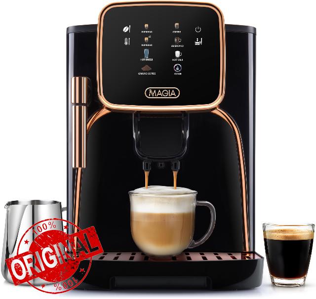 Zulay Kitchen Magia Clasica - Fully Automatic Espresso Machine With Grinder - Touch Screen Coffee Maker With One-Touch Operation - Milk Foam System For Latte