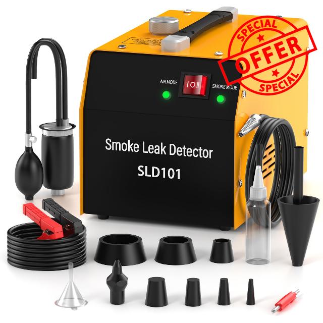 Automotive Smoke Machine Leak Detector | 12V DC Evap Vacuum Smoke Diagnostic Tester Pipeline Fuel Leakage Detector for Pipe System Motorcycle/Car/Truck/Boat