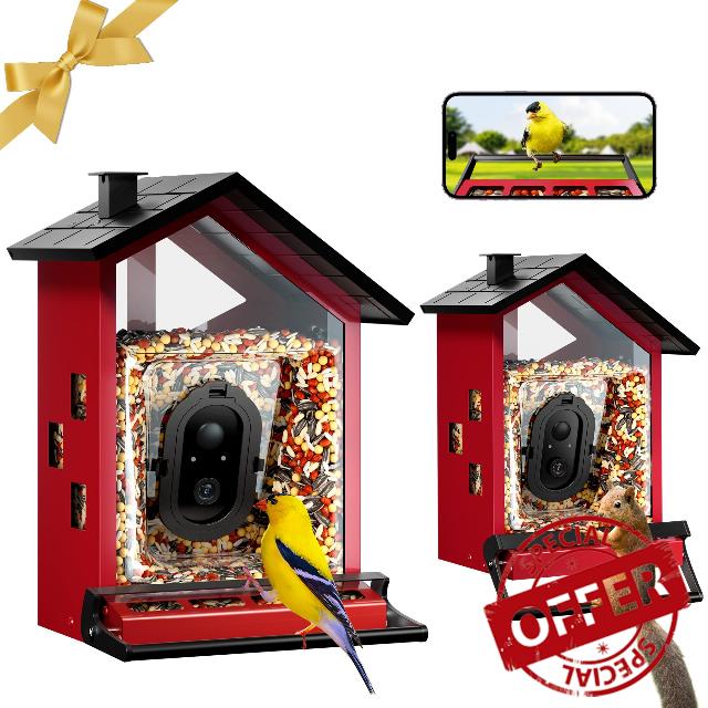 Smart Bird Feeder with Camera Squirrels-Proof