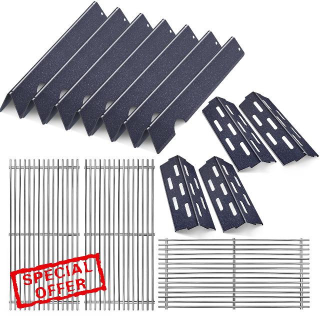 Grill Grate and Flavorizer Bars Heat Deflector Grill Parts for Weber Genesis 2 GS4 Grates 66089 66097