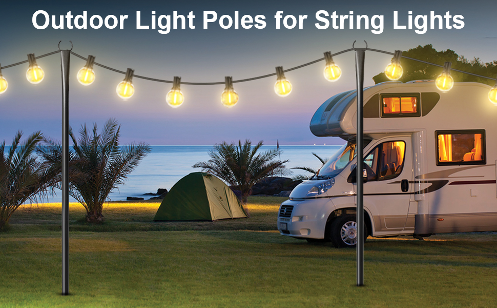 String lights poles