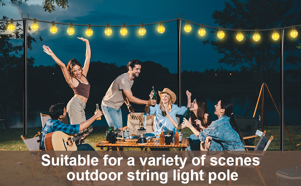 String lights poles