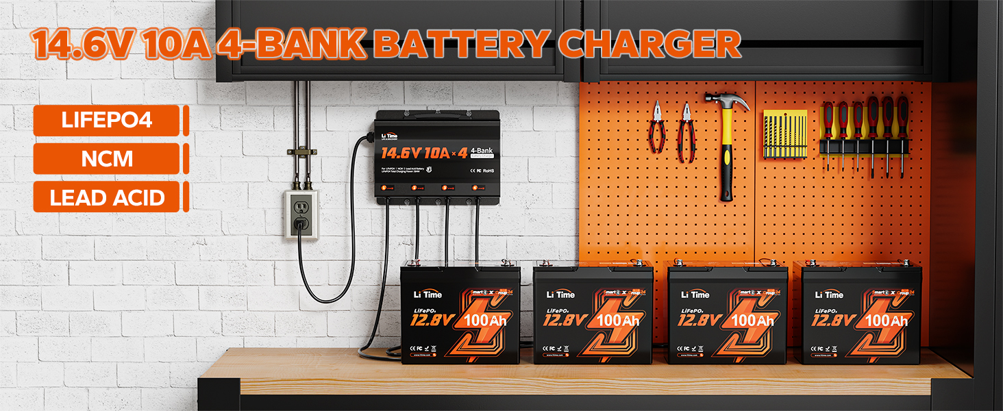 4bank lithium battery charger