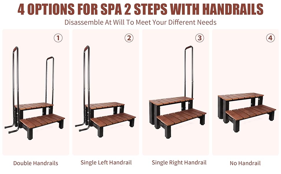 hot tub stairs with handle