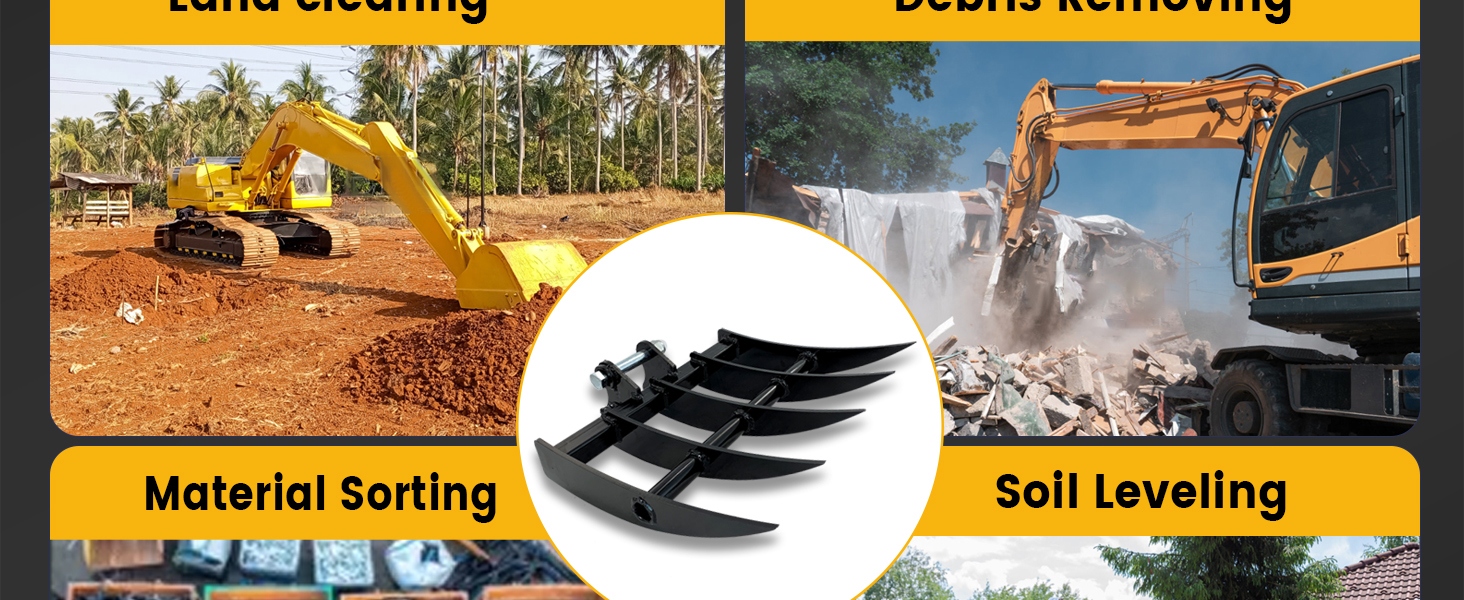 Small Mini Digger Rake