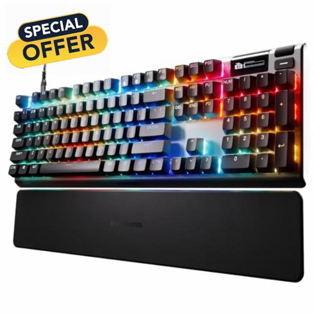 SteelSeries Apex Pro Gen 3 OmniPoint 3.0 HyperMagnetic Switches — Adjustable Actuation — Rapid Trigger — Game-Ready Presets — Protection Mode — Rapid Tap/SOCD — OLED — RGB — PBT Keycaps — USB-C