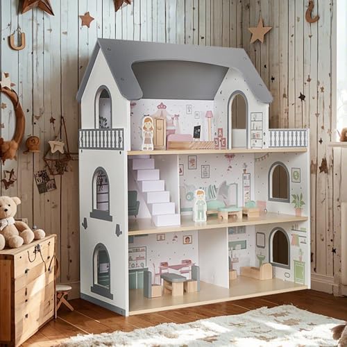 Doll House for Kids with Furniture