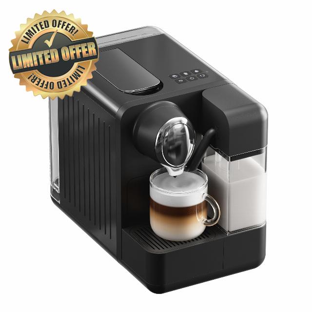 Espresso Machine with Integrated Automatic Milk Frother - Single-Serve Coffee Maker Capsule Compatible