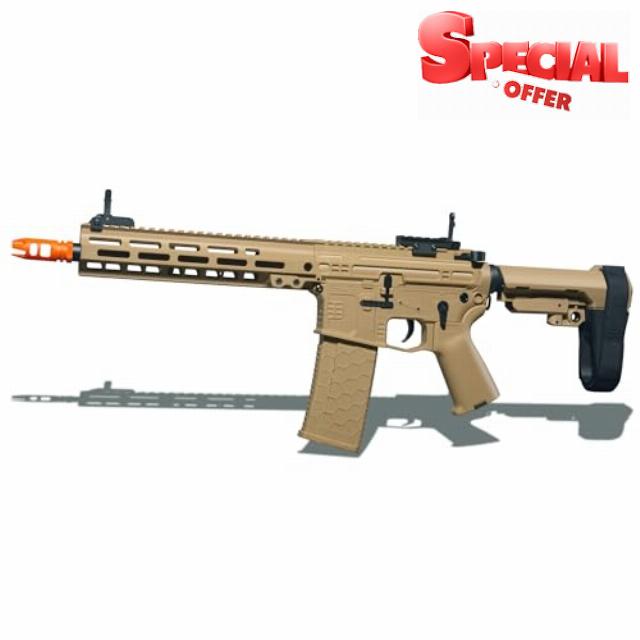Modified Electric Splatter Gel Ball Orby Blaster SLR - V2 Gearbox with Metal Gearset - 11.1V High Power - Semi & Full Automatic Modes - Hardest Water Based Beads - Ages 15+ (Tan)